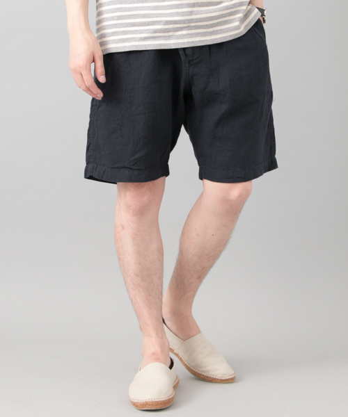 URBAN RESEARCH（アーバンリサーチ）の「UR リネンリラックスイージーショーツ（その他パンツ・メンズ・ネイビー/アイボリー・MEDIUM/LARGE）」の2枚目の写真