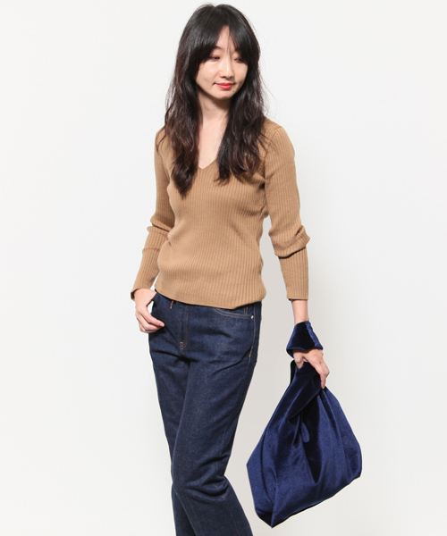 AMERICAN RAG CIE(アメリカンラグシー)の「AMERICAN RAG CIE 2WAYベロアサックバック【WEB限定】(トートバッグ・レディース・ネイビー/バーガンディー/グレー・ONE SIZE)」の4枚目の写真