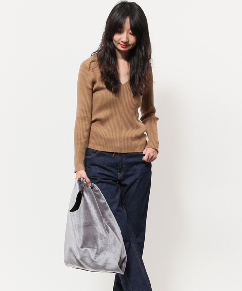 AMERICAN RAG CIE(アメリカンラグシー)の「AMERICAN RAG CIE 2WAYベロアサックバック【WEB限定】(トートバッグ・レディース・ネイビー/バーガンディー/グレー・ONE SIZE)」の5枚目の写真