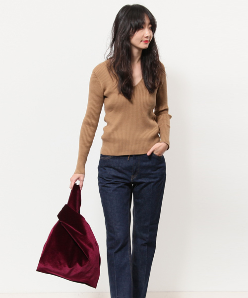 AMERICAN RAG CIE(アメリカンラグシー)の「AMERICAN RAG CIE 2WAYベロアサックバック【WEB限定】(トートバッグ・レディース・ネイビー/バーガンディー/グレー・ONE SIZE)」の6枚目の写真