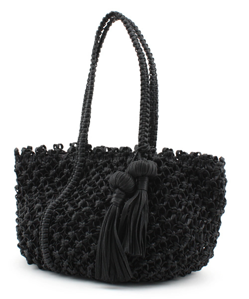 Another Edition(アナザーエディション)の「AE ロウビキボンボンTOTE(トートバッグ・レディース・ベージュ/ライラック/ブラック・フリー)」の2枚目の写真