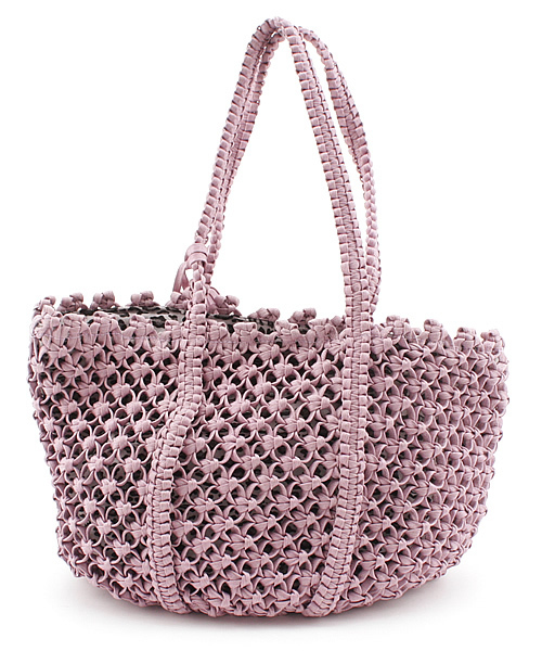 Another Edition(アナザーエディション)の「AE ロウビキボンボンTOTE(トートバッグ・レディース・ベージュ/ライラック/ブラック・フリー)」の5枚目の写真