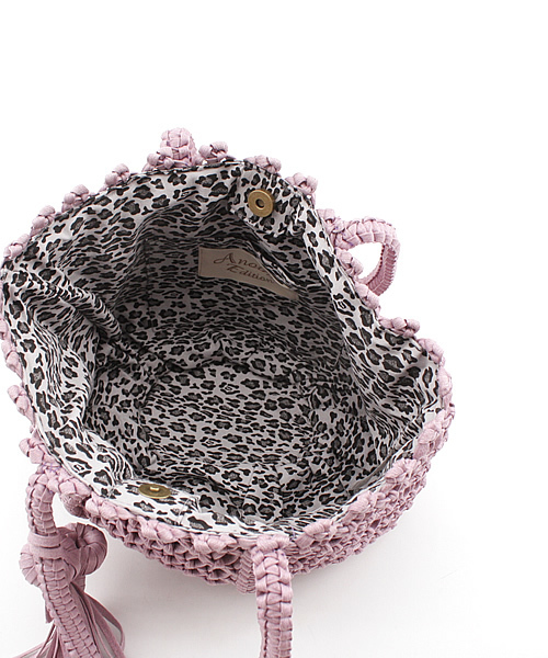 Another Edition(アナザーエディション)の「AE ロウビキボンボンTOTE(トートバッグ・レディース・ベージュ/ライラック/ブラック・フリー)」の7枚目の写真
