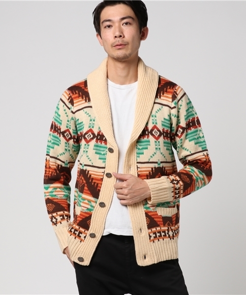 ROOPTOKYO(ループトウキョウ)の「ネイティブ柄ショールカラーカーディガン(カーディガン/ボレロ・メンズ・ベージュ/ネイビー/グレー・LARGE/X-LARGE/MEDIUM)」の13枚目の写真