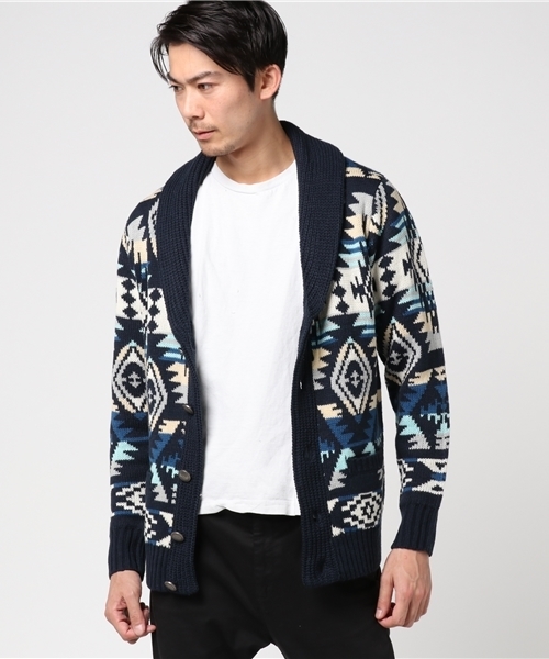 ROOPTOKYO(ループトウキョウ)の「ネイティブ柄ショールカラーカーディガン(カーディガン/ボレロ・メンズ・ベージュ/ネイビー/グレー・LARGE/X-LARGE/MEDIUM)」の6枚目の写真