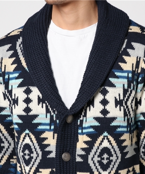 ROOPTOKYO(ループトウキョウ)の「ネイティブ柄ショールカラーカーディガン(カーディガン/ボレロ・メンズ・ベージュ/ネイビー/グレー・LARGE/X-LARGE/MEDIUM)」の7枚目の写真