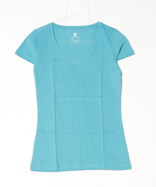 PACT(パクト)の「PACT/パクト レディース オーガニックコットン SCOOP NECK TEE-MAUI(Tシャツ/カットソー・レディース・ライトブルー・SMALL/X-SMALL)」の1枚目の写真