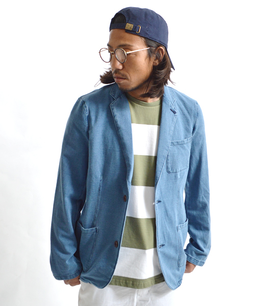 ROOPTOKYO（ループトウキョウ）の「ニットデニム テーラードジャケット（テーラードジャケット・メンズ・ブラック/インディゴブルー/ライトインディゴブルー・L/XL/M）」の3枚目の写真