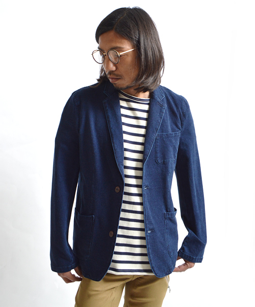 ROOPTOKYO（ループトウキョウ）の「ニットデニム テーラードジャケット（テーラードジャケット・メンズ・ブラック/インディゴブルー/ライトインディゴブルー・L/XL/M）」の2枚目の写真