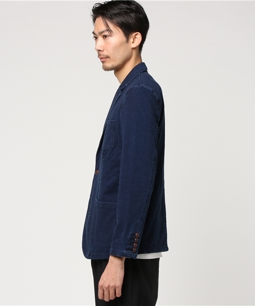 ROOPTOKYO（ループトウキョウ）の「ニットデニム テーラードジャケット（テーラードジャケット・メンズ・ブラック/インディゴブルー/ライトインディゴブルー・L/XL/M）」の4枚目の写真