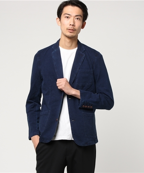 ROOPTOKYO（ループトウキョウ）の「ニットデニム テーラードジャケット（テーラードジャケット・メンズ・ブラック/インディゴブルー/ライトインディゴブルー・L/XL/M）」の6枚目の写真