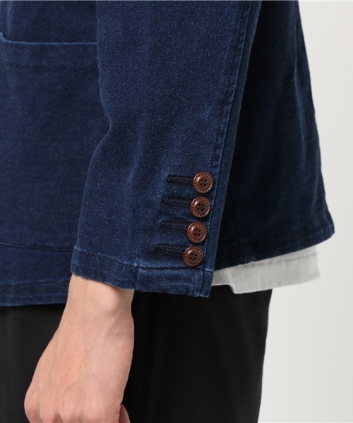 ROOPTOKYO（ループトウキョウ）の「ニットデニム テーラードジャケット（テーラードジャケット・メンズ・ブラック/インディゴブルー/ライトインディゴブルー・L/XL/M）」の8枚目の写真