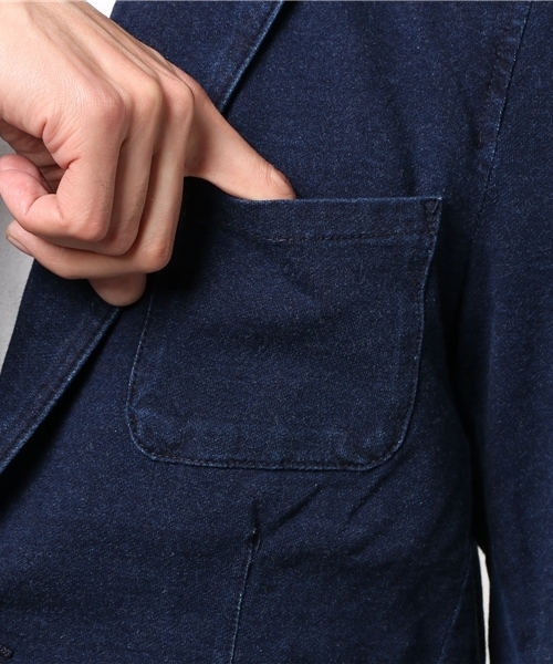 ROOPTOKYO（ループトウキョウ）の「ニットデニム テーラードジャケット（テーラードジャケット・メンズ・ブラック/インディゴブルー/ライトインディゴブルー・L/XL/M）」の10枚目の写真