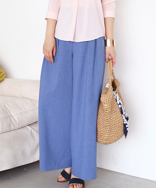 N.（N. Natural Beauty Basic）（エヌエヌナチュラルビューティーベーシック）の「リネコリラックスシリーズパンツ（その他パンツ・レディース・ネイビー/ブルー/ホワイト/ベージュ・MEDIUM）」の4枚目の写真