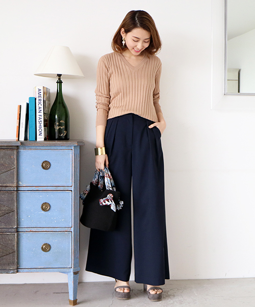 N.（N. Natural Beauty Basic）（エヌエヌナチュラルビューティーベーシック）の「リネコリラックスシリーズパンツ（その他パンツ・レディース・ネイビー/ブルー/ホワイト/ベージュ・MEDIUM）」の18枚目の写真