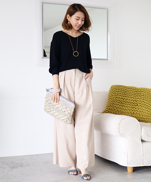 N.（N. Natural Beauty Basic）（エヌエヌナチュラルビューティーベーシック）の「リネコリラックスシリーズパンツ（その他パンツ・レディース・ネイビー/ブルー/ホワイト/ベージュ・MEDIUM）」の8枚目の写真