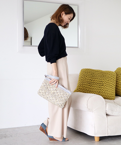 N.（N. Natural Beauty Basic）（エヌエヌナチュラルビューティーベーシック）の「リネコリラックスシリーズパンツ（その他パンツ・レディース・ネイビー/ブルー/ホワイト/ベージュ・MEDIUM）」の9枚目の写真