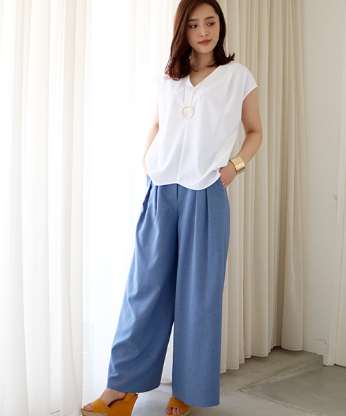 N.（N. Natural Beauty Basic）（エヌエヌナチュラルビューティーベーシック）の「リネコリラックスシリーズパンツ（その他パンツ・レディース・ネイビー/ブルー/ホワイト/ベージュ・MEDIUM）」の12枚目の写真