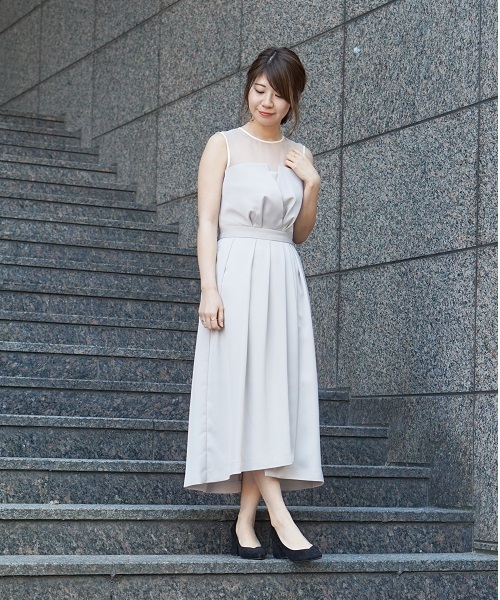 laboratory work（ラボラトリーワーク）の「ビスチェ風セミロングワンピース（ドレス・レディース・ブラック/グレイッシュベージュ/ライトカーキ/ダークグリーン・MEDIUM）」の14枚目の写真