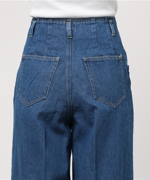 mysty woman（ミスティウーマン）の「10ozデニム裾フリンジワイドパンツ（デニムパンツ・レディース・サックスブルー/ブルー/ブルー系その他・SMALL/MEDIUM）」の9枚目の写真