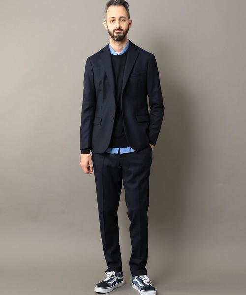 UNITED ARROWS サキソニー ノープリーツ テーパードパンツ BEAUTY&YOUTH UNITED ARROWS（ビューティーアンドユース