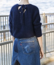 Emma Taylor | 【STYLEBAR】アンゴラバックリボンＶネックニット(ニット/セーター)