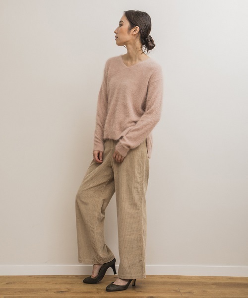 Emma Taylor（エマテイラー）の「アンゴラバックリボンＶネックニット（ニット/セーター・レディース・ネイビー/グレー/レッド/グリーン/ベビーピンク・FREE）」の10枚目の写真