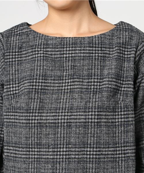 KOBE LETTUCE（コウベレタス）の「グレンチェック柄/無地フェイクウールベルスリーブプルオーバー/レディーストップス[C2902]神戸レタス（その他トップス・レディース・ブラック/ブラウン/グリーン/ボルドー/グレー系その他/ベージュ系その他/ベージュ・FREE）」の13枚目の写真