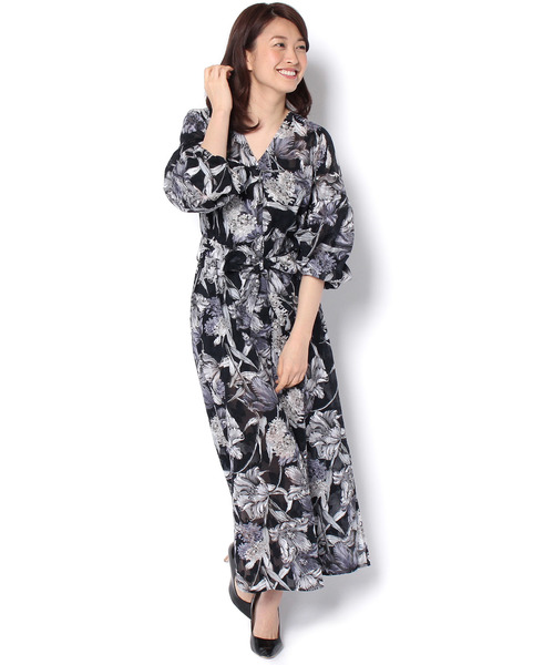 RIVE DROITE（リヴドロワ）の「オリビアフラワーガウンワンピース（ワンピース・レディース・ブラック/ネイビー・FREE）」の9枚目の写真