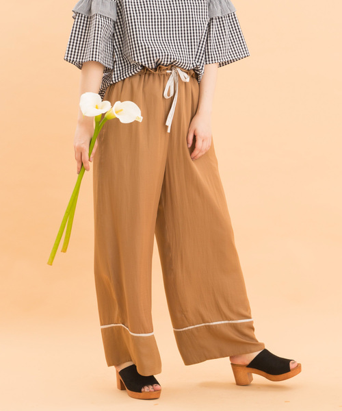 POU DOU DOU(プードゥドゥ)の「裾切替ドロストパンツ(その他パンツ・レディース・ネイビー/ダークグレー/キャメル・3)」の1枚目の写真