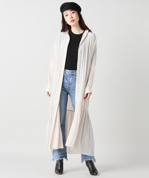 journal standard L'essage（ジャーナルスタンダードレサージュ）の「デシンマキシティアードワンピース◆（ワンピース・レディース・ホワイト/ネイビー/キャメル・FREE）」の4枚目の写真