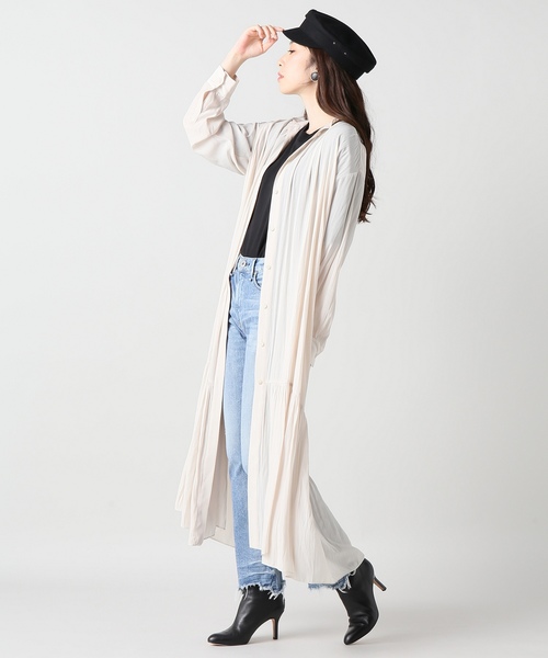 journal standard L'essage（ジャーナルスタンダードレサージュ）の「デシンマキシティアードワンピース◆（ワンピース・レディース・ホワイト/ネイビー/キャメル・FREE）」の5枚目の写真