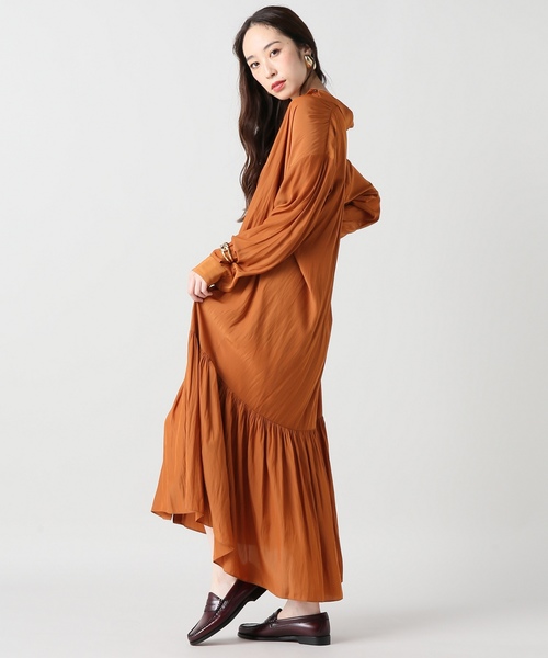 154t*美品ジャーナルスタンダードレサージュ デシンマキシティアードワンピース journal standard L'essage（ジャーナルスタンダードレサージュ