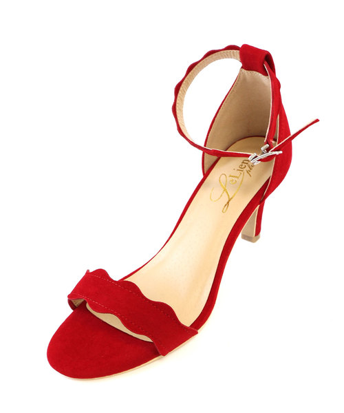 AmiAmi（アミアミ）の「《雑誌GINGER掲載》スカラップカットストラップサンダル（サンダル・レディース・ブラック/キャメル/ライトブルー/ピンク/パープル/レッド/ターコイズブルー/イエロー・3L/L/LL/M/S）」の18枚目の写真