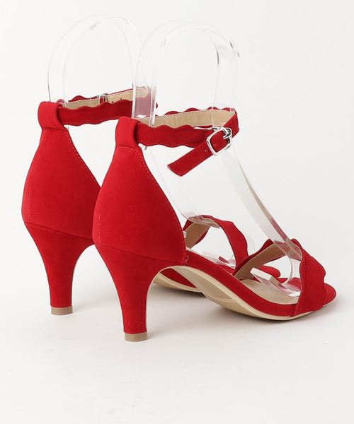 AmiAmi（アミアミ）の「《雑誌GINGER掲載》スカラップカットストラップサンダル（サンダル・レディース・ブラック/キャメル/ライトブルー/ピンク/パープル/レッド/ターコイズブルー/イエロー・3L/L/LL/M/S）」の9枚目の写真