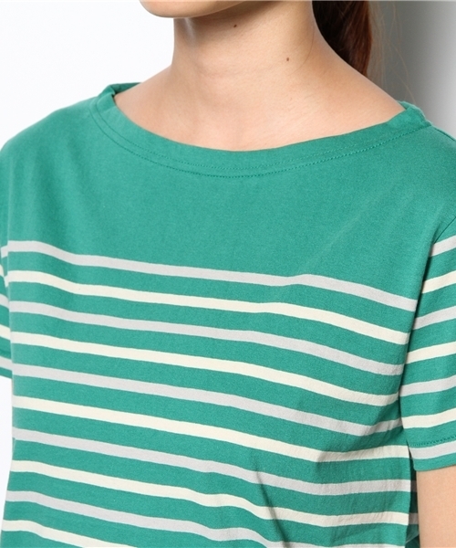 coen（コーエン）の「バスクパネルボーダーＴシャツ（Tシャツ/カットソー・レディース・オフホワイト/ピンク/ケリー/コバルトブルー・MEDIUM/SMALL/LARGE）」の8枚目の写真