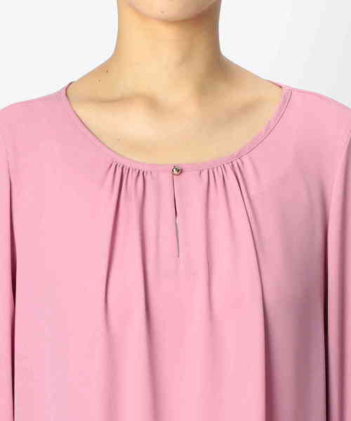 NARACAMICIE（ナラカミーチェ）の「ジョーゼットリボン付クルーネックブラウス（シャツ/ブラウス・レディース・ブラック/ベージュ/ボルドー/ピンク・SMALL/MEDIUM/LARGE）」の21枚目の写真