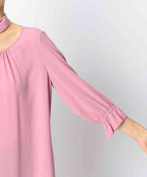 NARACAMICIE（ナラカミーチェ）の「ジョーゼットリボン付クルーネックブラウス（シャツ/ブラウス・レディース・ブラック/ベージュ/ボルドー/ピンク・SMALL/MEDIUM/LARGE）」の19枚目の写真