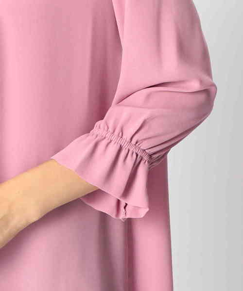 NARACAMICIE（ナラカミーチェ）の「ジョーゼットリボン付クルーネックブラウス（シャツ/ブラウス・レディース・ブラック/ベージュ/ボルドー/ピンク・SMALL/MEDIUM/LARGE）」の18枚目の写真