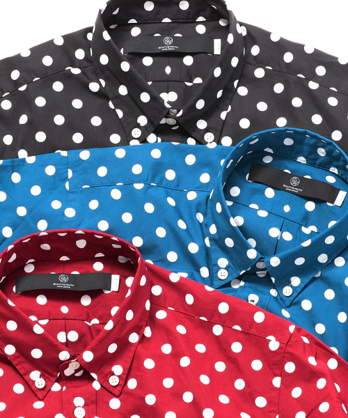 BEAUTY&YOUTH UNITED ARROWS（ビューティーアンドユースユナイテッドアローズ）の「by∴ 50/1 ビックドット プリント ボタンダウンシャツ◆（シャツ/ブラウス・メンズ・ブラック/コバルトブルー/ワイン・SMALL/MEDIUM/LARGE/X-LARGE）」の14枚目の写真