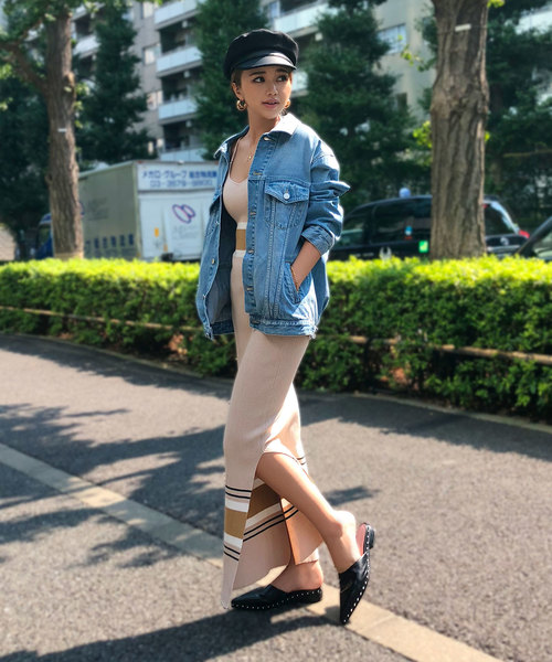 極美品✨【エイミーイストワール】カラーラインニットワンピース　ロングワンピース eimy istoire（エイミーイストワール）の「カラーラインニット