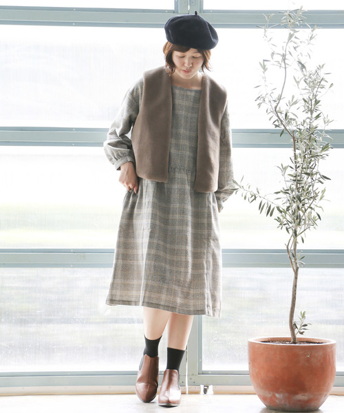 LBC（エルビーシー）の「コットン混ワンピース（ワンピース・レディース・チャコールグレー/ダークグリーン/ブルー・M/L）」の2枚目の写真