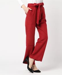 ウエストリボンブーツカットワイドパンツ＊レディース/ボトムス/ロングパンツ[M2287]神戸レタス