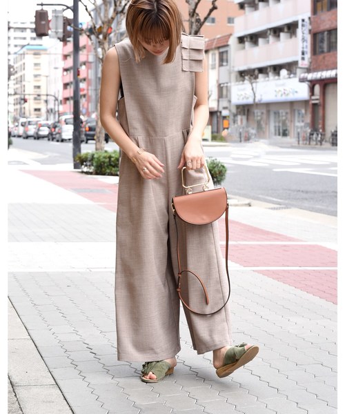 LHELBIE（レルビエ）の「アシメフリンジフレアオールインワン 