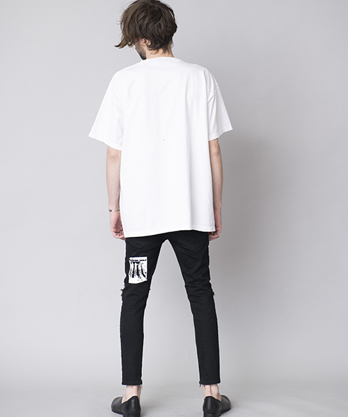 NO ID.（ノーアイディ）の「mt5771-ｷﾘｽﾄPT花柄刺繍C-N-T Tシャツ