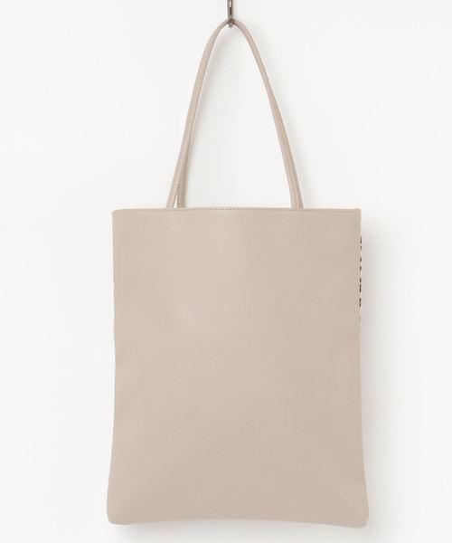 WEB限定】and mikka / レザー キリカエ 縦型 トートバッグ