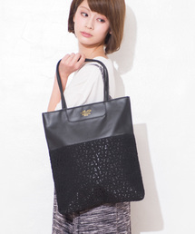 and mikka | 【WEB限定】and mikka / レザー キリカエ 縦型 トートバッグ(トートバッグ)