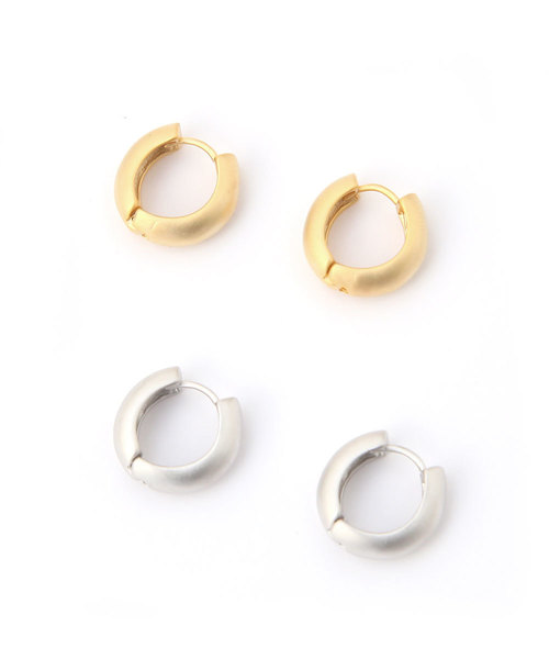 colleca la(コレカラ)の「ワンタッチマットフープピアス(ピアス(両耳用)・レディース・シルバー/ゴールド・フリ-)」の8枚目の写真
