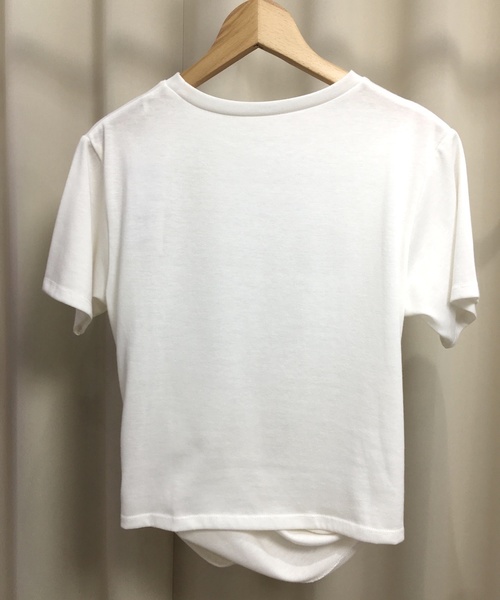 Culture Medium(カルチャーミディアム)の「30s二重地天竺ツイストTシャツ(Tシャツ/カットソー・レディース・ホワイト/ブラック/ベージュ/ピンク・FREE)」の12枚目の写真