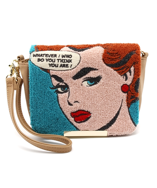 Ray BEAMS（レイビームス）の「Ray BEAMS / アコモデ アメコミ バッグ（クラッチバッグ・レディース・ピンク/ブルー・ONE SIZE）」の13枚目の写真